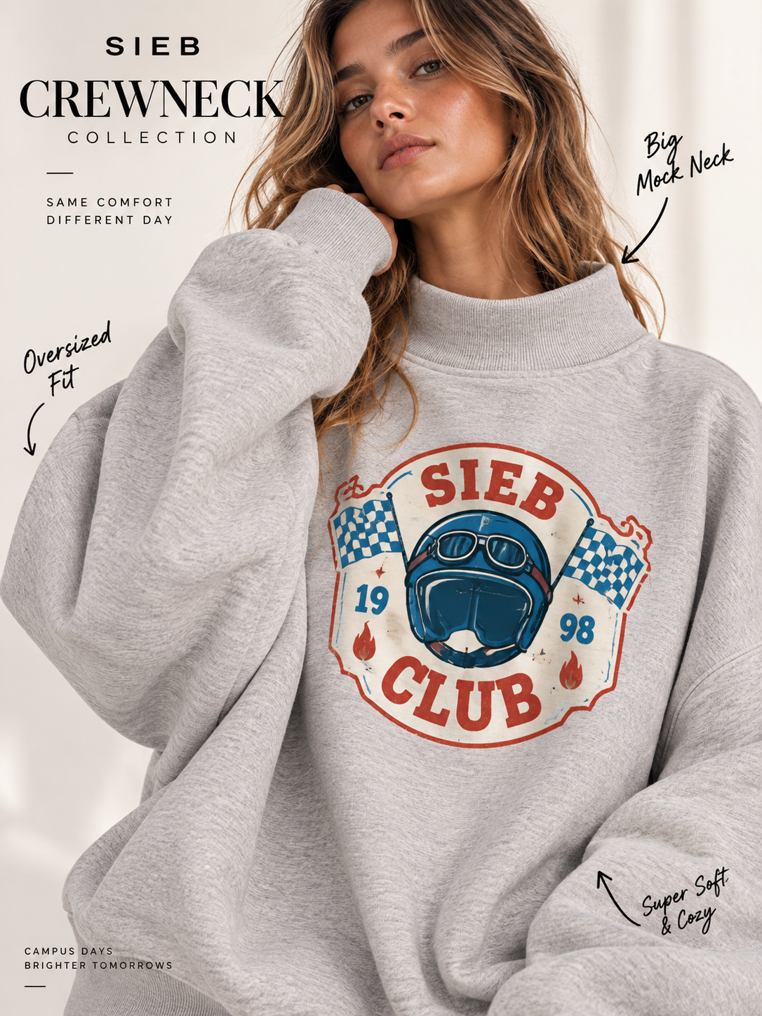 SIEB MOCK-NECK CREW SWEATSHIRTS