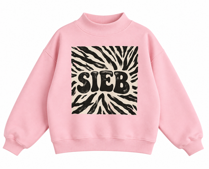 SIEB ZEBRA Mock-Neck Crew Sweatshirt