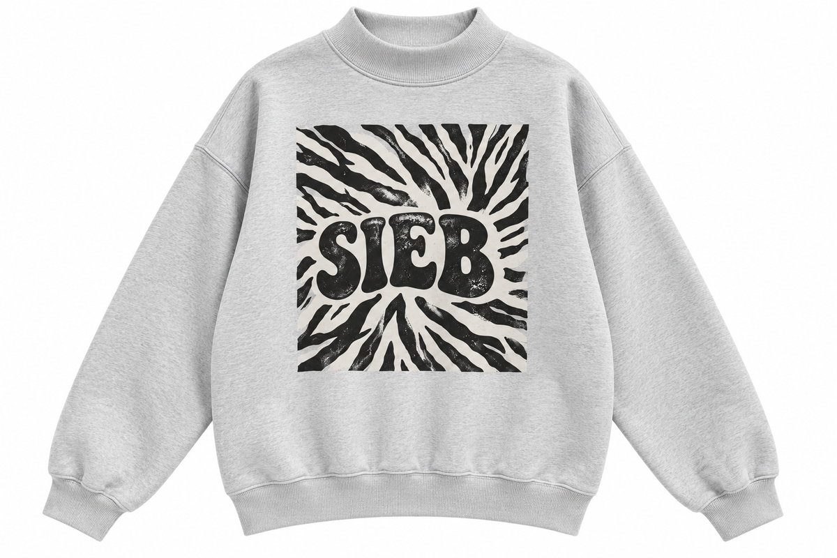 SIEB ZEBRA Mock-Neck Crew Sweatshirt
