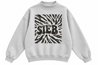 SIEB ZEBRA Mock-Neck Crew Sweatshirt