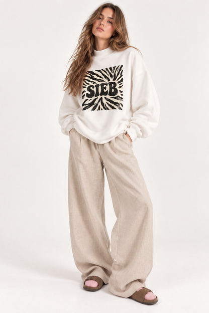 SIEB ZEBRA Mock-Neck Crew Sweatshirt