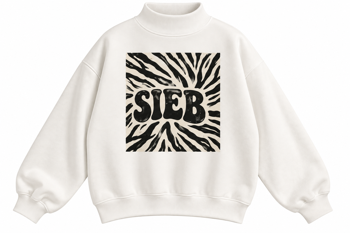 SIEB ZEBRA Mock-Neck Crew Sweatshirt