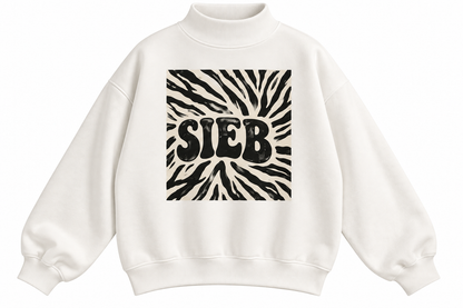 SIEB ZEBRA Mock-Neck Crew Sweatshirt