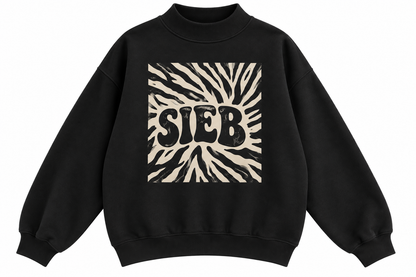 SIEB ZEBRA Mock-Neck Crew Sweatshirt