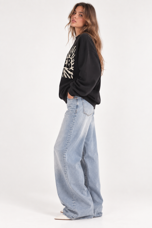 SIEB ZEBRA Mock-Neck Crew Sweatshirt