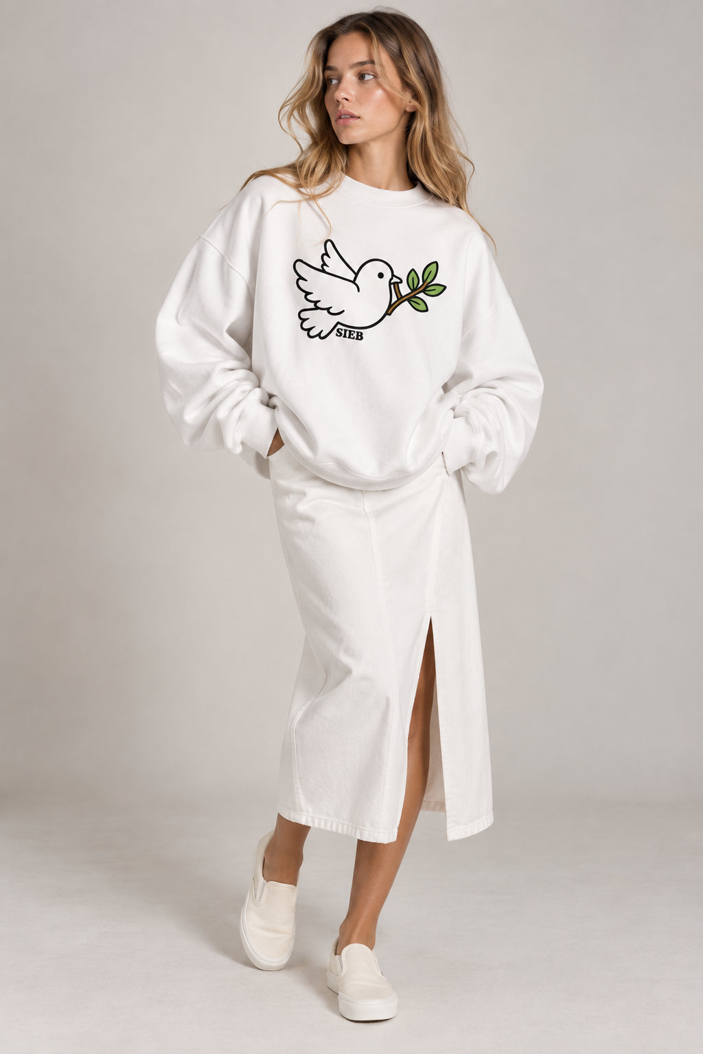 SIEB Mock-Neck Crew Sweatshirt BIRD